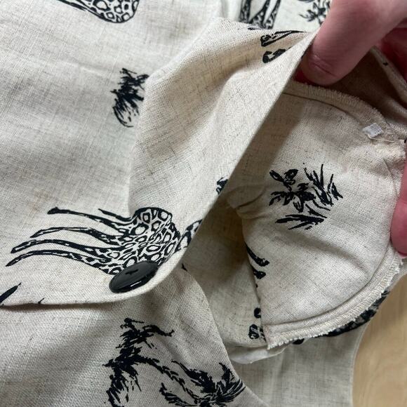 VTG Drapers & Damons Button Front Blouse Giraffe Blazer Top Shoulder Pads Sz L - Picture 5 of 8